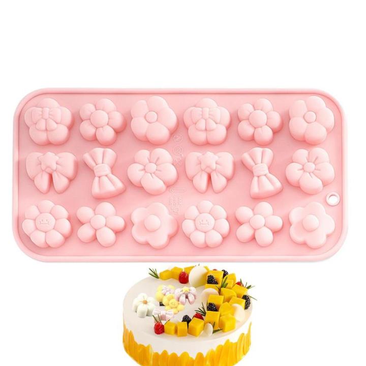Flower Chocolate Mold Rose And Flower Ice Cube Molds 18PCS Cookie Molds Bow  Shape For Candy Cake Decoration Crafting Projects